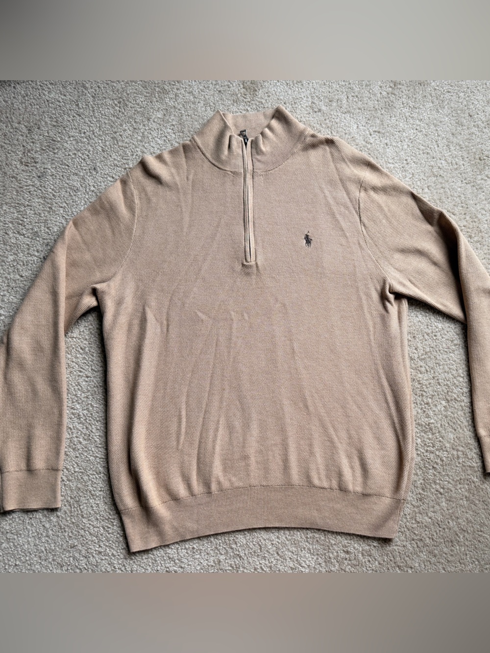 Ralph Lauren Men’s Tan Half-Zip Sweater